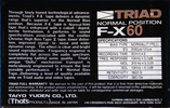 Compact Cassette: Taiyo Yuden Triad - F-X 60