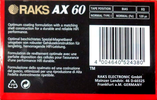 Compact Cassette: RAKS  - AX 60