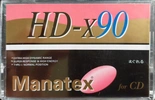 Compact Cassette Manatex HD-x 90 Type I Normal Hong Kong