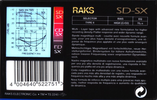 Compact Cassette: RAKS  - SD-SX 90