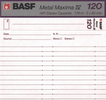 Compact Cassette: BASF  - Metal Maxima IV 120