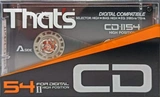 Compact Cassette Thats CD 54 "CD-II" Type II Chrome 1987 Japan