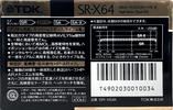 Compact Cassette: TDK  - SR-X 64