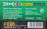 Compact Cassette SKC FX II 60 Type I Normal 1996 Europe