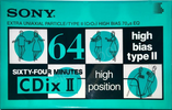 Compact Cassette: Sony  - CDix II 64