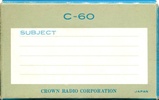 Compact Cassette Crown / Crown Radio Corporation 60 Type I Normal Japan