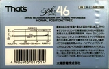 Compact Cassette Thats PH-I 46 Type I Normal 1989 Japan