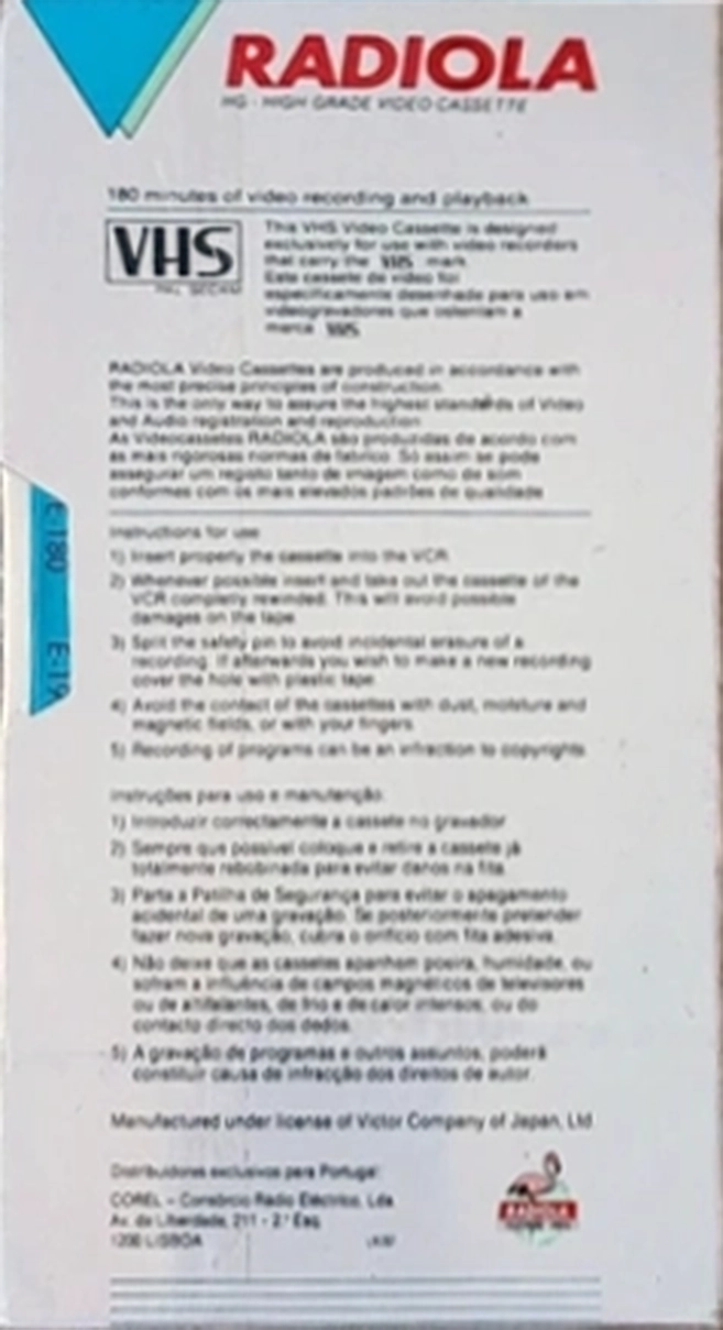 VHS, Video Home System Radiola 180 Type I Normal 1981 Europe