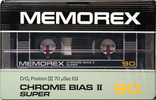 Compact Cassette Memorex Chrome Bias II Super 90 Type II Chrome 1985 Japan