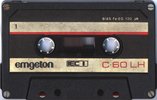 Compact Cassette Emgeton LH 60 Type I Normal 1985 Czechoslovakia