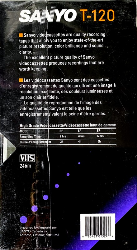 VHS, Video Home System Sanyo HG 120 Type I Normal Canada