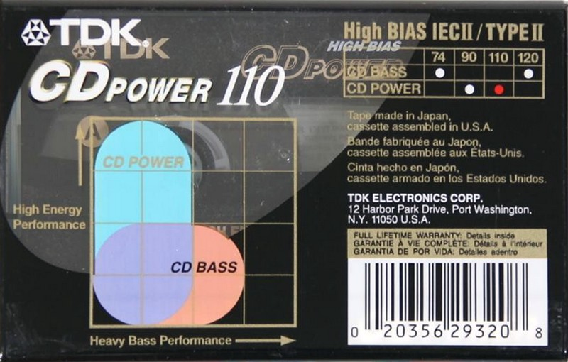 Compact Cassette TDK CD Power 110 Type II Chrome 2001 North America