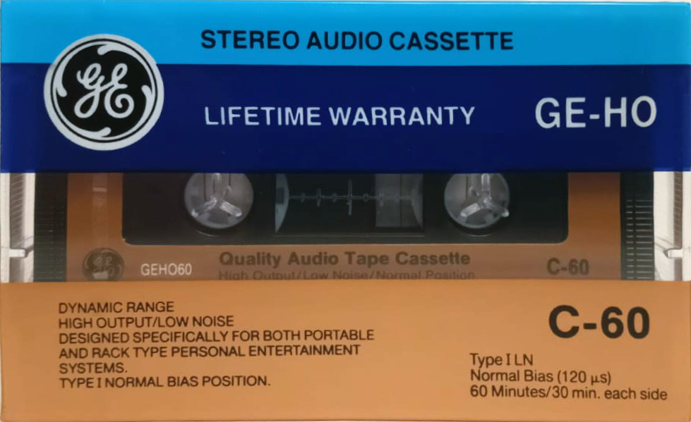 Compact Cassette GE / General Electric GE-HO 60 Type I Normal 1988 USA