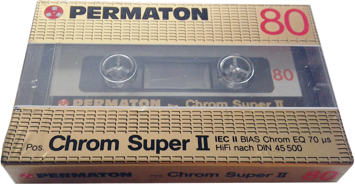 Compact Cassette Permaton Chrom Super II 80 Type II Chrome 1987 Europe