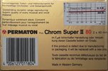 Compact Cassette Permaton Chrom Super II 80 Type II Chrome 1987 Europe