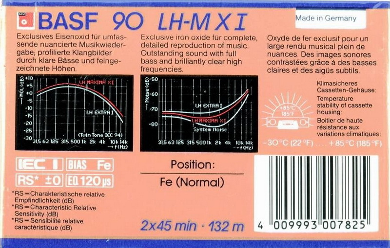 Compact Cassette: BASF  - LH Maxima X I 90