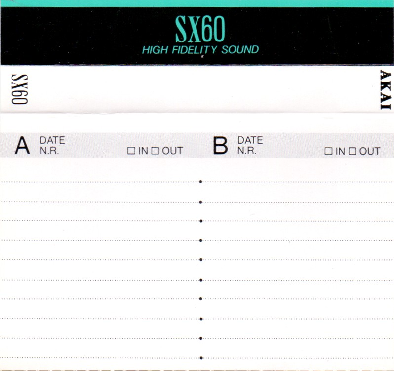 Compact Cassette Akai SX 60 Type I Normal 1991 Europe