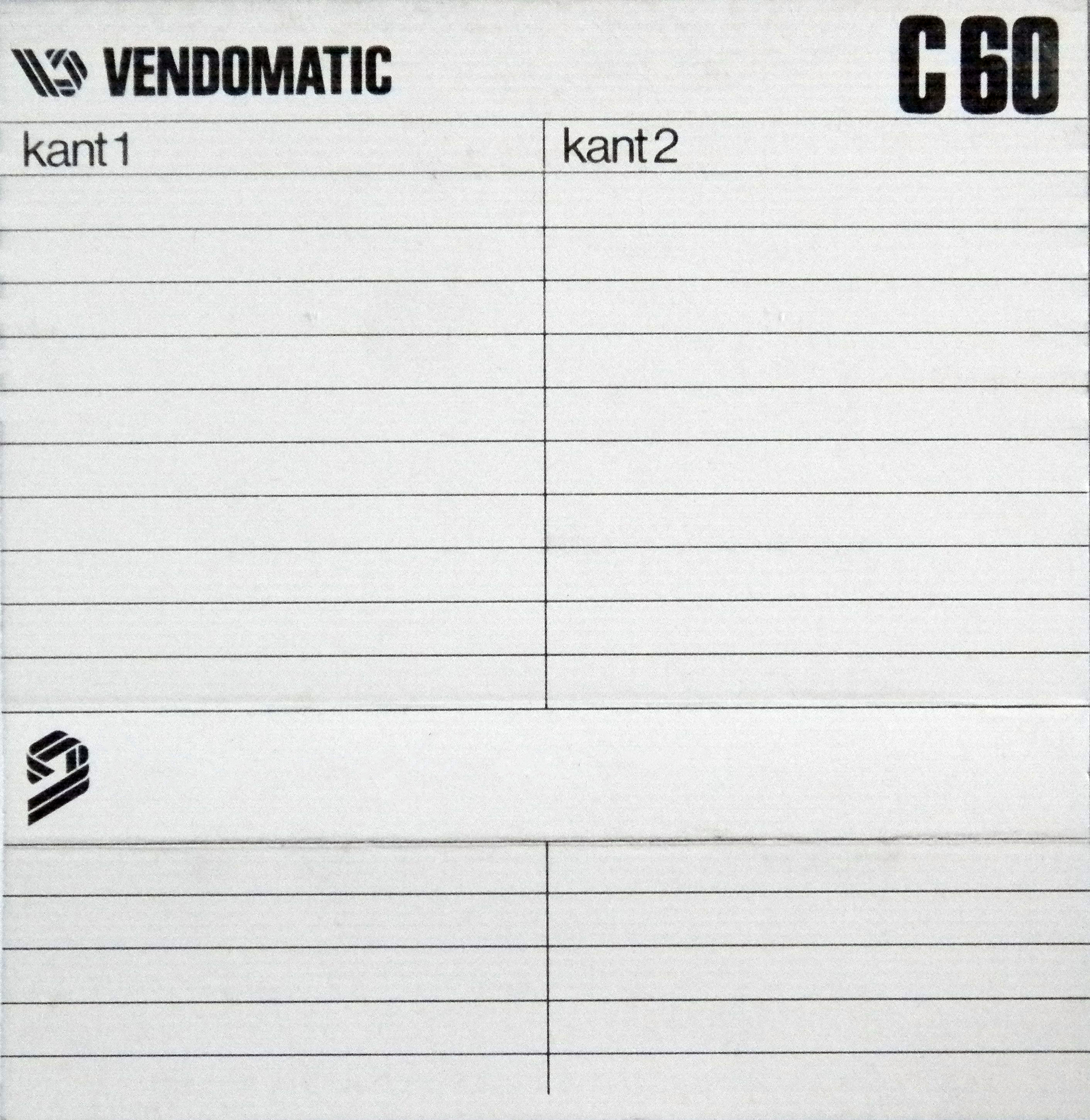 Compact Cassette Vendomatic 60 "Chrom Super" Type II Chrome 1978 Netherlands