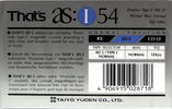 Compact Cassette Thats AS I 54 Type I Normal 1990 Europe