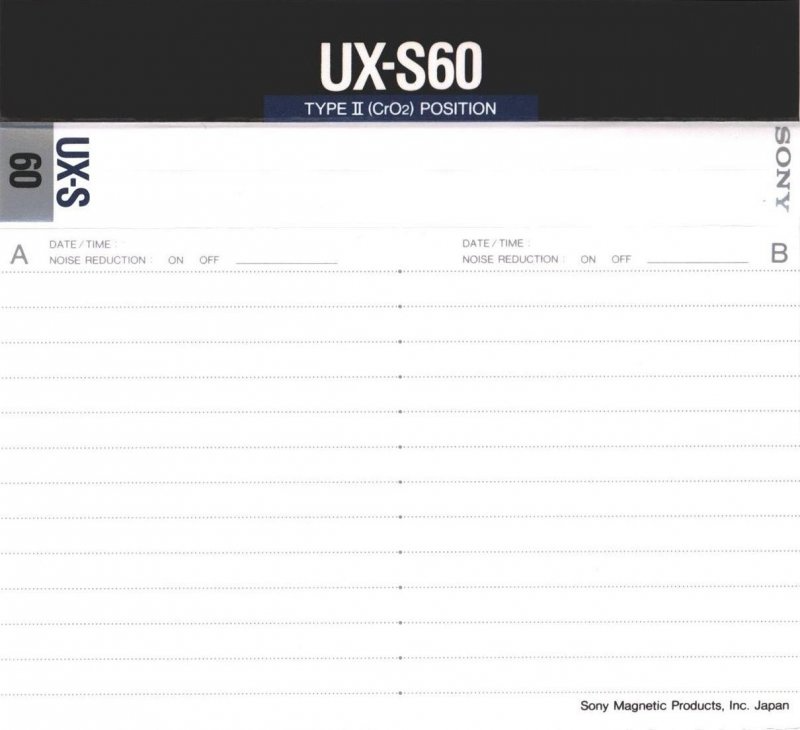 Compact Cassette: Sony  - UX-S 60