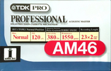 Compact Cassette TDK PRO AM 46 "AM46" Type I Normal 1997 North America