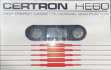 Compact Cassette Certron HE 60 Type I Normal 1976 USA