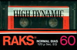 Compact Cassette RAKS High Dynamic 60 Type I Normal 1979 Europe