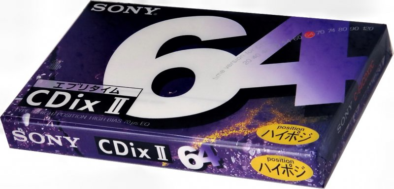 Compact Cassette Sony CDix II 64 "C-64CDX2C" Type II Chrome 1995 Japan