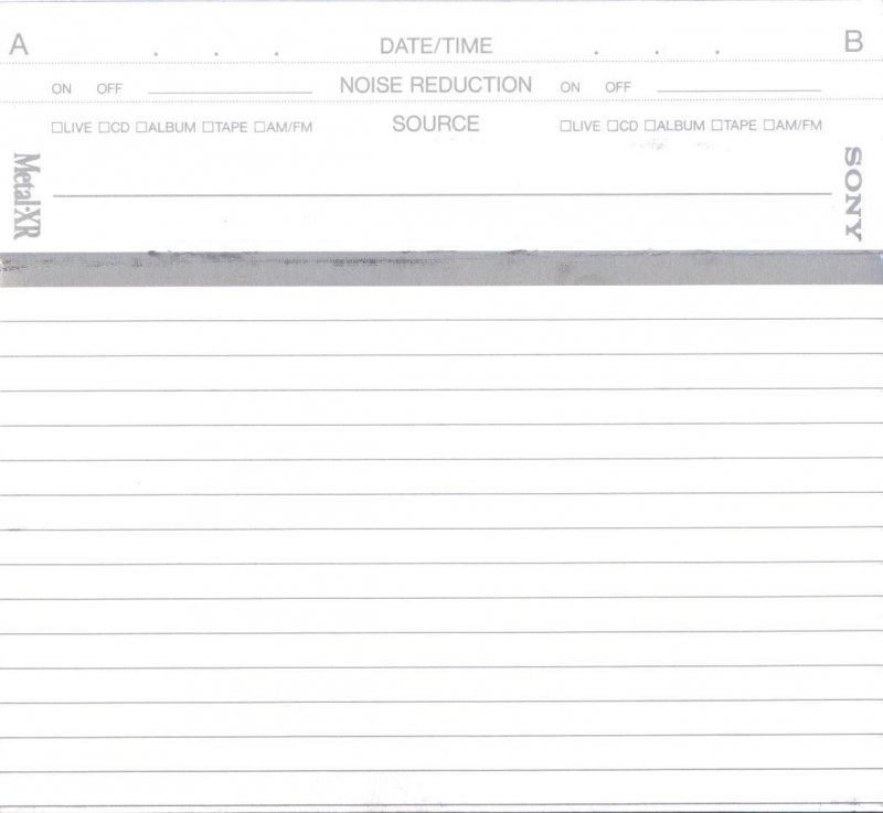 Compact Cassette Sony Metal-XR 60 "C-60 MTLXRA" Type IV Metal 1996 Europe