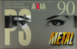Compact Cassette AXIA PS-Metal 90 "PSMG 90" Type IV Metal 1995 Japan
