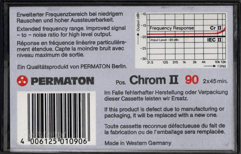 Compact Cassette: Unknown Permaton -  90