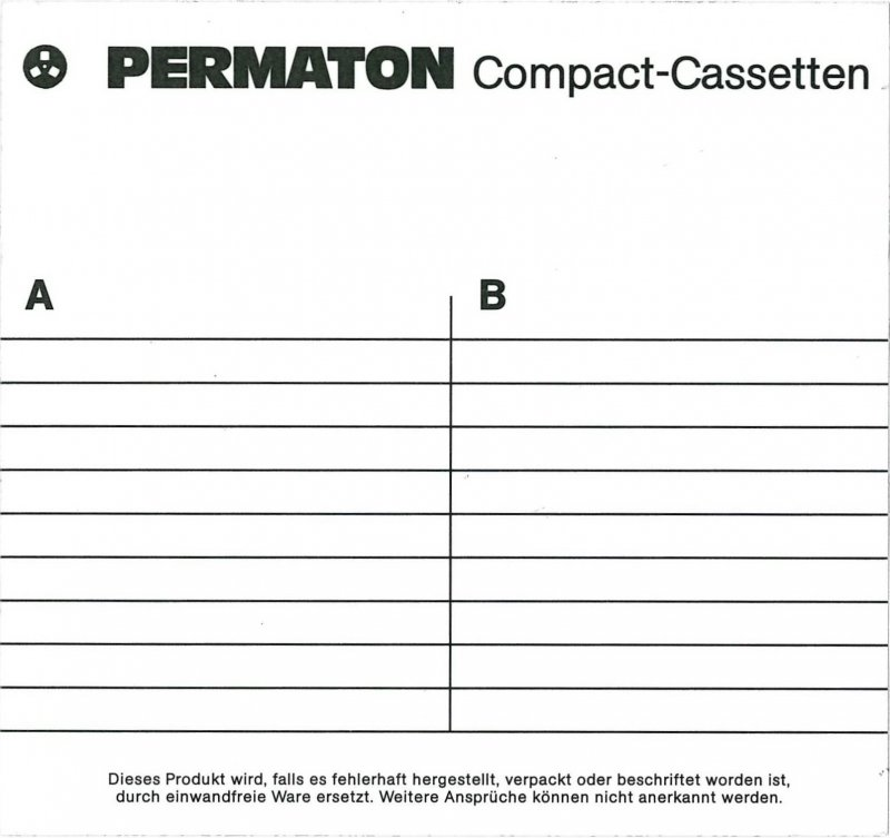 Compact Cassette: Unknown Permaton -  90