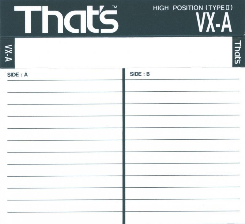 Compact Cassette Thats VX-A Vanexa 90 Type II Chrome 1993 Europe