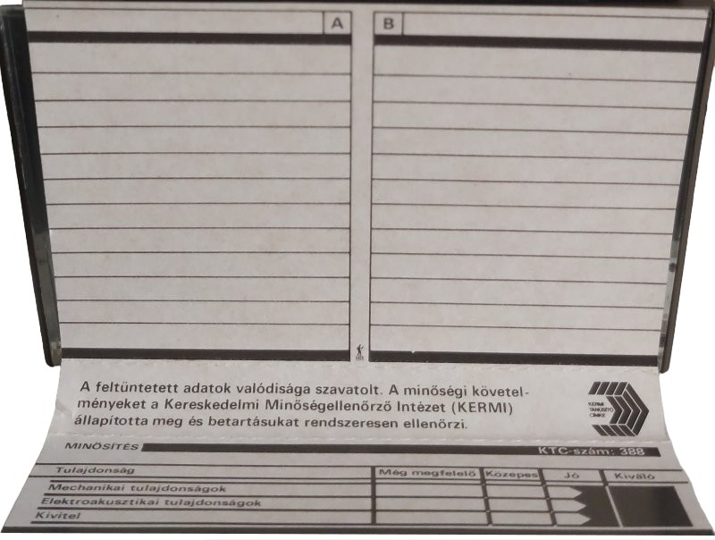 Compact Cassette high dynamic 60 Type II Chrome Hungary