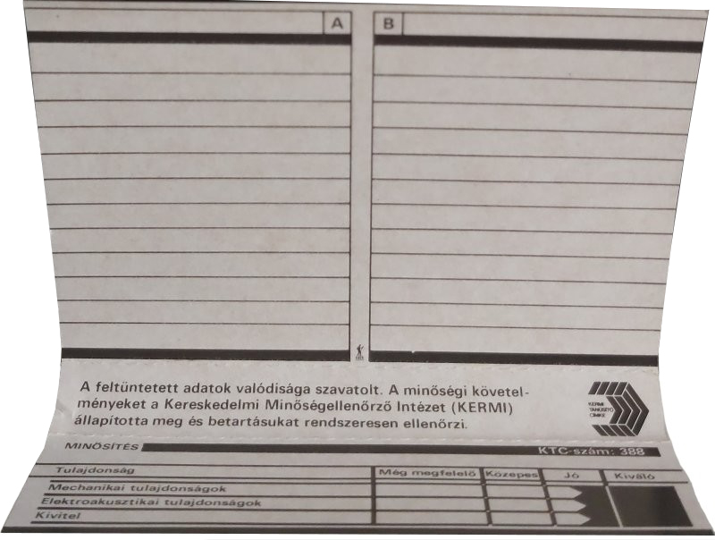 Compact Cassette high dynamic 60 Type II Chrome 1982 Hungary