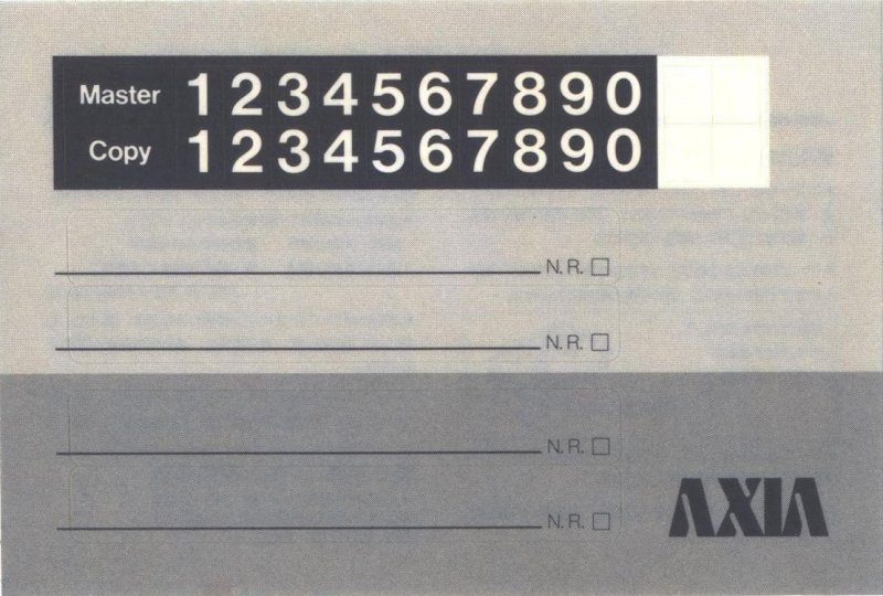 Compact Cassette AXIA Hi 90 Type II Chrome 1990 Japan