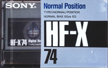 Compact Cassette Sony HF-X 74 Type I Normal 1989 Japan