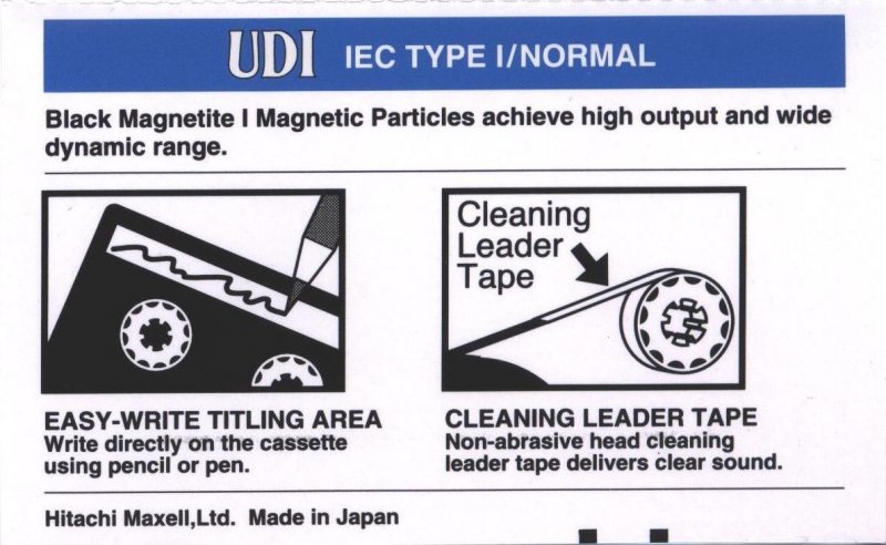 Compact Cassette Maxell UDI 60 "UD1-60(L)" Type I Normal 2002 Worldwide