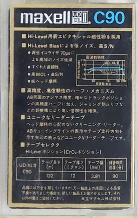 Compact Cassette Maxell UD XLII 90 Type II Chrome 1977 Japan