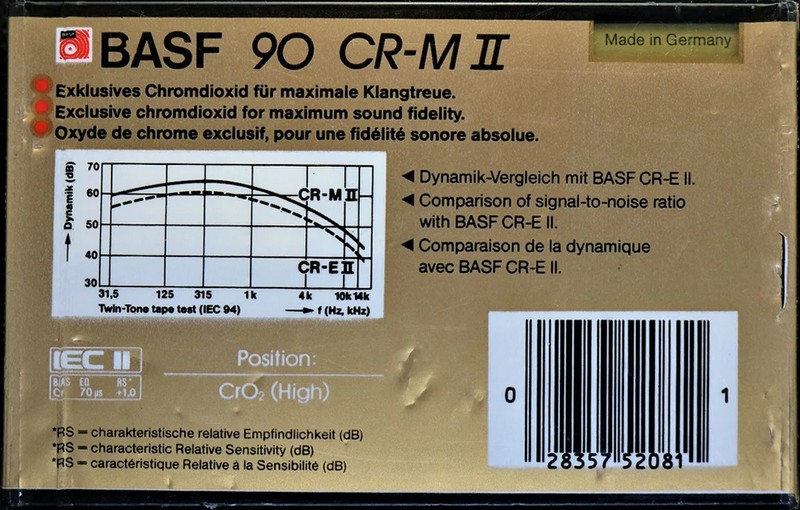 Compact Cassette BASF Chromdioxid Maxima II 90 "CR-M II" Type II Chrome 1985 North America