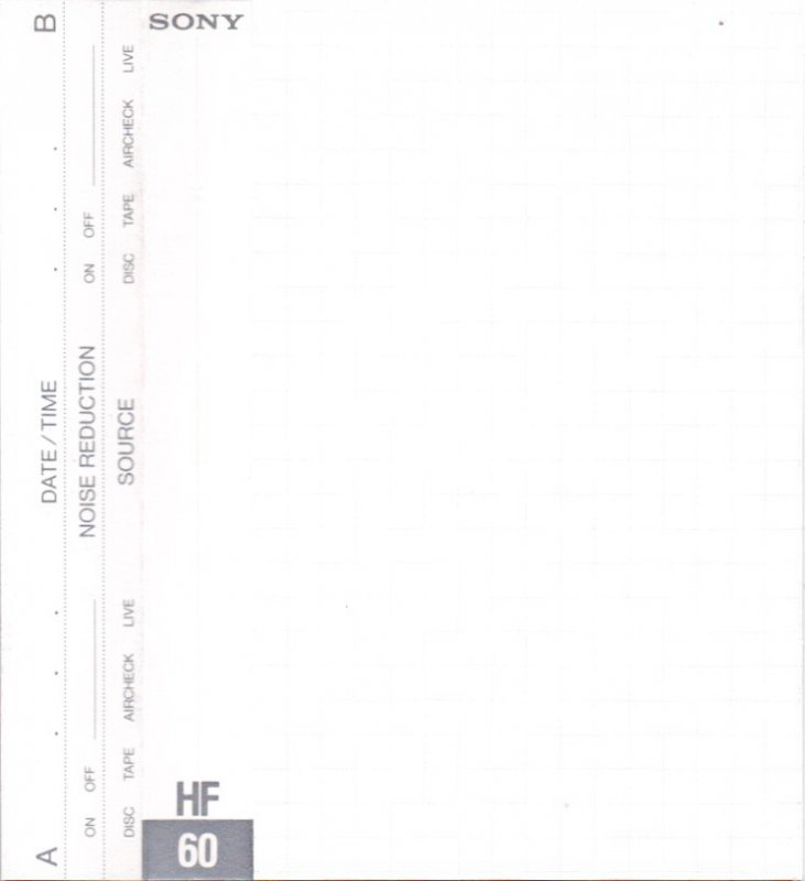 Compact Cassette Sony HF 60 Type I Normal 1988 Japan