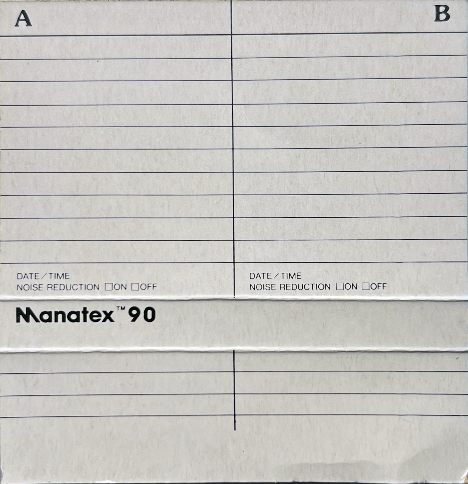 Compact Cassette Manatex 90 Type I Normal 1981 Unknown Country