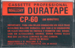 Compact Cassette Mallory CP 60 "Professional Duratape" Type I Normal Latin America