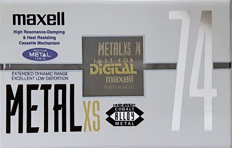 Compact Cassette Maxell Metal XS 74 "METAL XS 74" Type IV Metal 1992 Japan