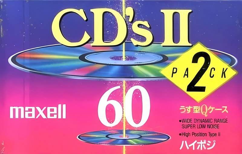 2 pack Maxell CD`s II / CD`s 2 60 Type II Chrome 1992 Japan