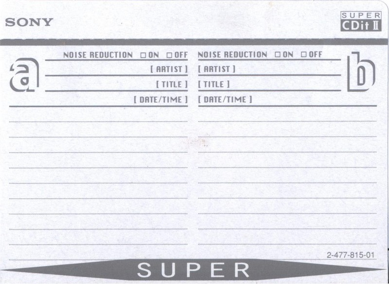 Compact Cassette: Sony  - Super CDit II 60