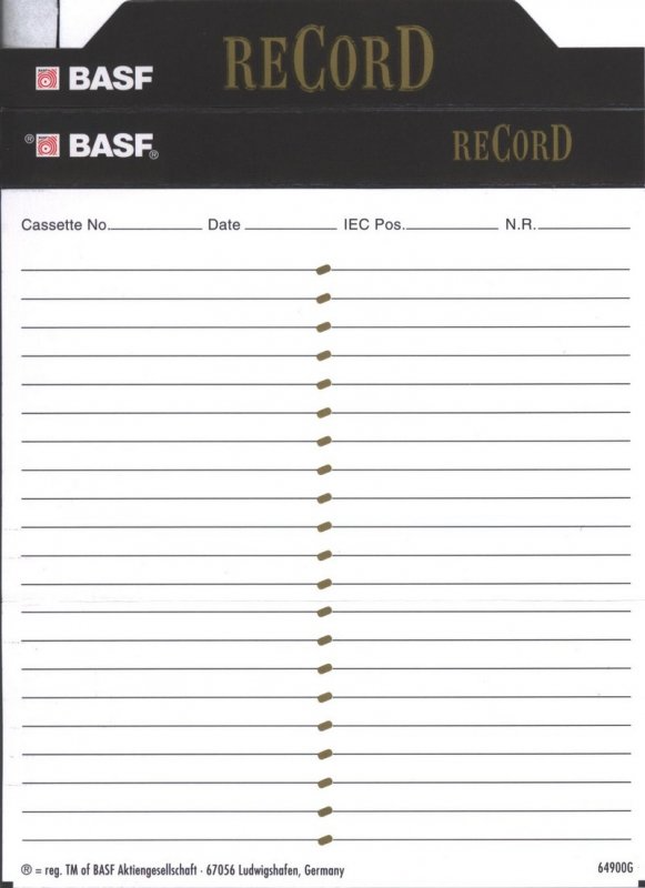 Compact Cassette BASF Record II 46 Type II Chrome 1997 Europe
