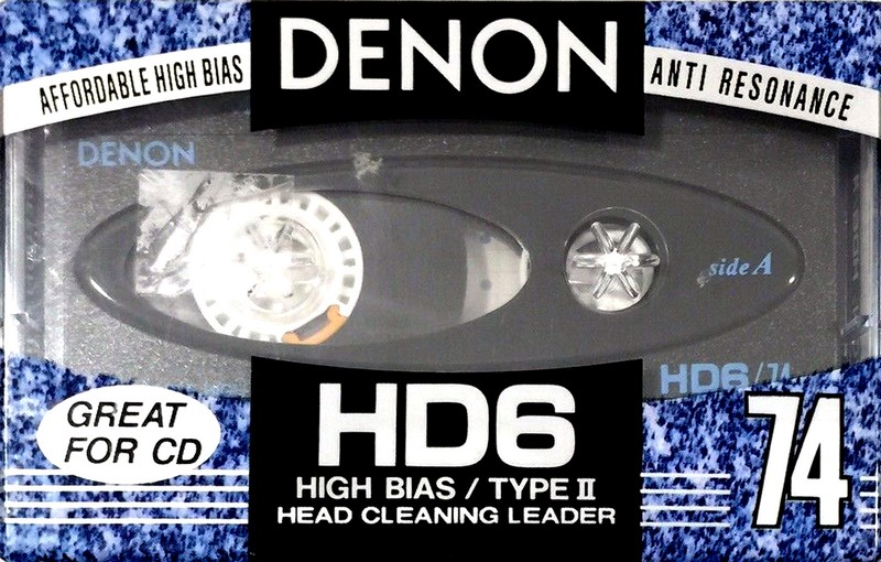Compact Cassette Denon HD6 74 "HD6-74TE" Type II Chrome 1992 North America