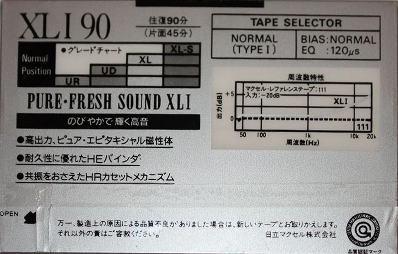 Compact Cassette: Maxell / Hitachi Maxell - XLI 90