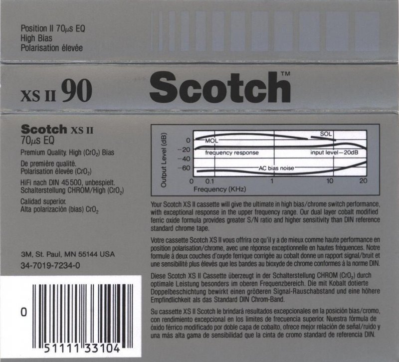 Compact Cassette: Nippon Columbia / Denon Scotch - XS II 90